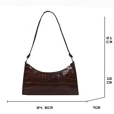 Georgina | A shiny shoulder bag with an alligator pattern