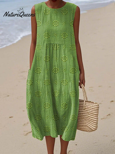 Élodie | Embroidered Sleeveless Dress