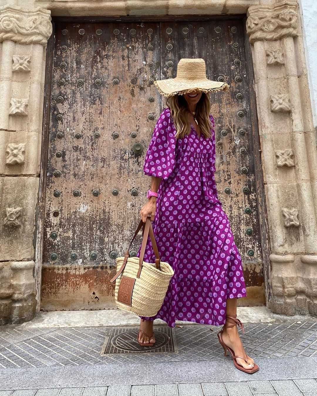Maya | Purple floral print maxi dress