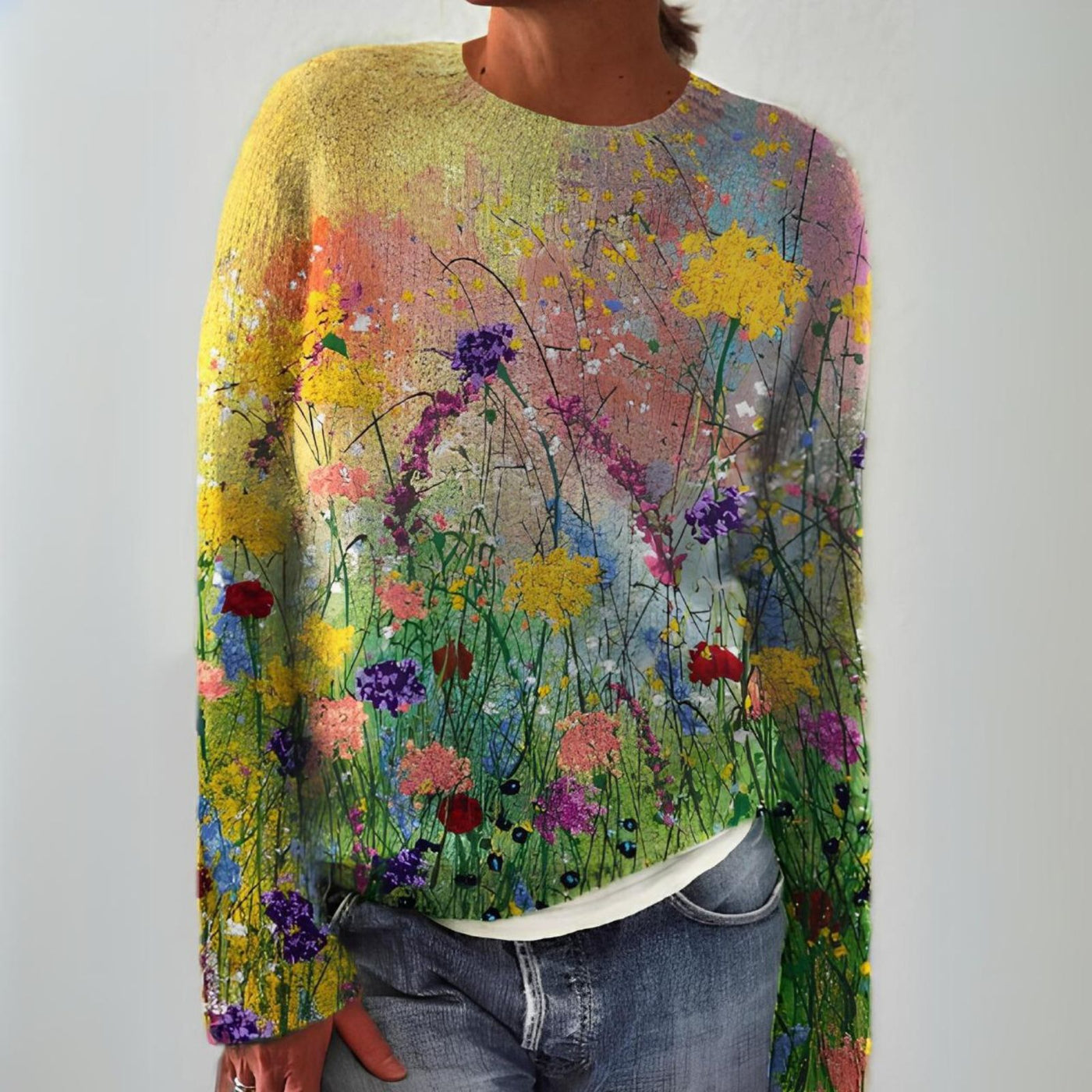 Brooklyn | Flowers Art Cozy Sweater