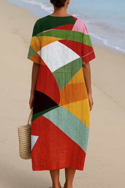 Solène II | Multicolored patchwork dress