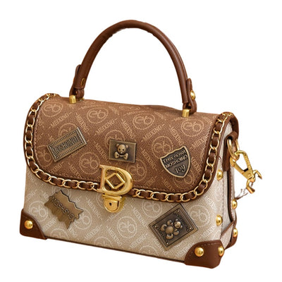 Camryn Retro shoulder bag with monogram and gold accents
