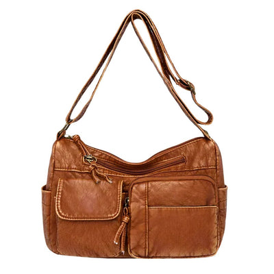 Liana |Vintage Leather Shoulder Bag with Multiple Pockets