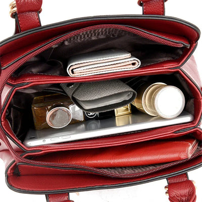 Astra™ – Burgundy Handbag with Double Handles