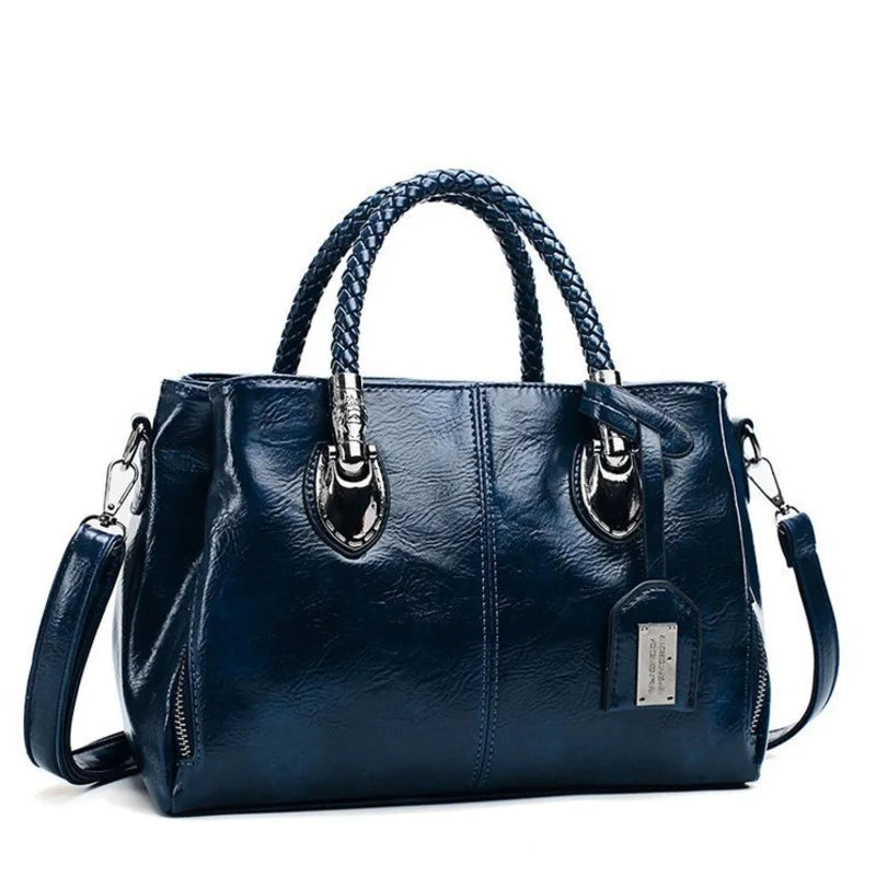 Ivy | Stylish leather bag with woven handles