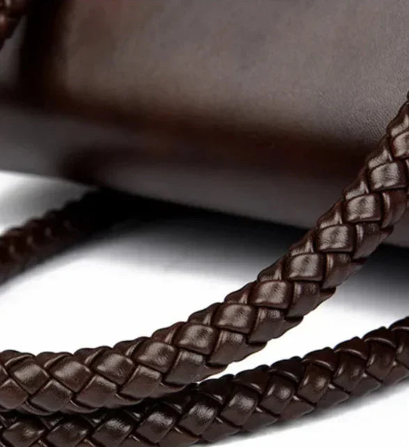 Amara™ – Classic Handbag with Braided Handle and Gold Details
