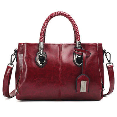 Ivy | Stylish leather bag with woven handles