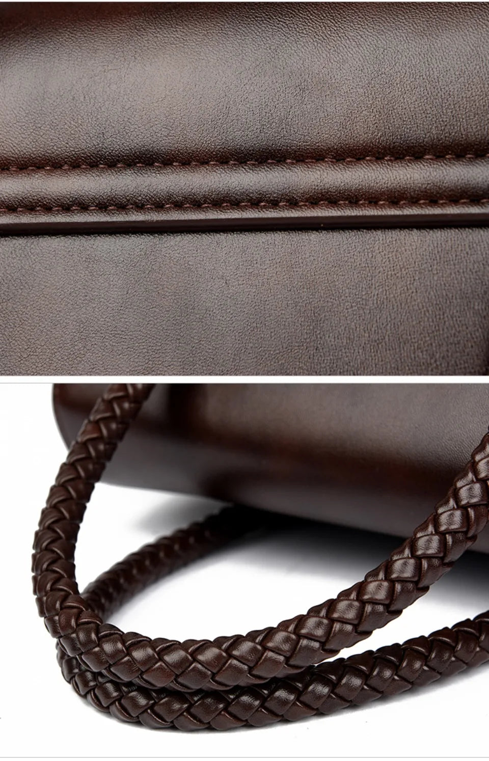 Amara™ – Classic Handbag with Braided Handle and Gold Details