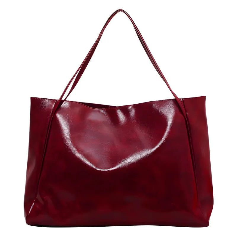 Capri™ - Elegant brown leather-effect tote bag