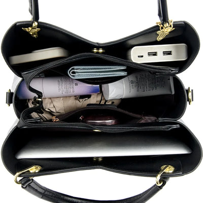 Oaklyn - Elegant black shoulder bag with fashionable pendants