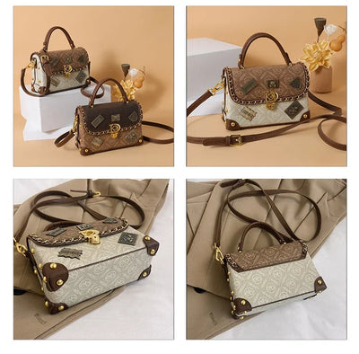Camryn Retro shoulder bag with monogram and gold accents