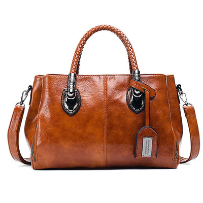 Ivy | Stylish leather bag with woven handles