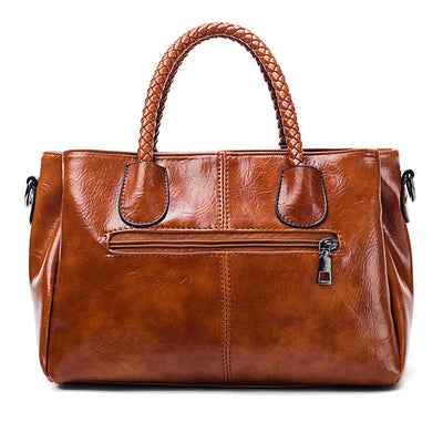 Ivy | Stylish leather bag with woven handles