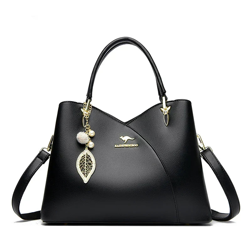 Oaklyn - Elegant black shoulder bag with fashionable pendants