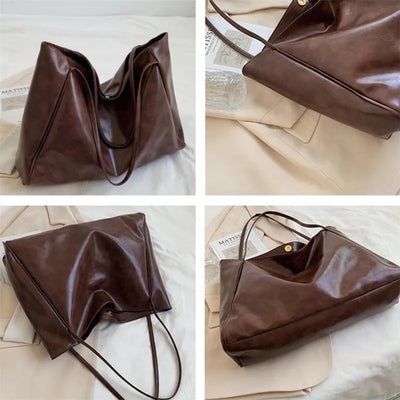 Capri™ - Elegant brown leather-effect tote bag