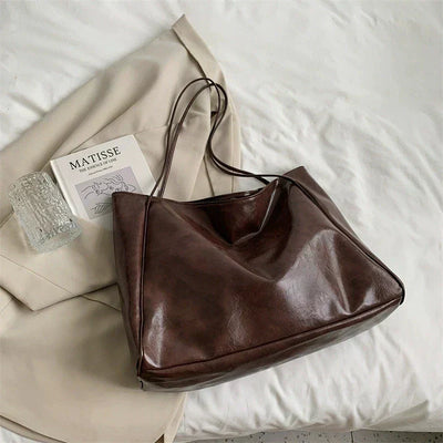 Capri™ - Elegant brown leather-effect tote bag