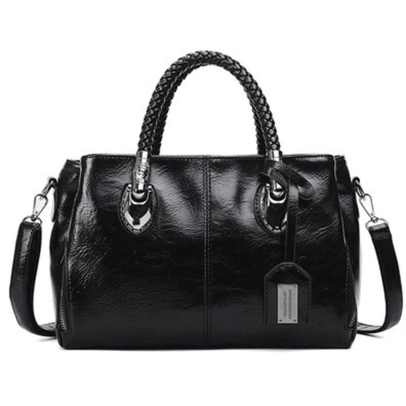 Ivy | Stylish leather bag with woven handles