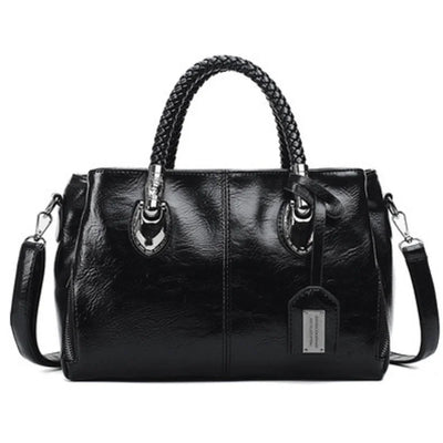 Ivy | Stylish leather bag with woven handles