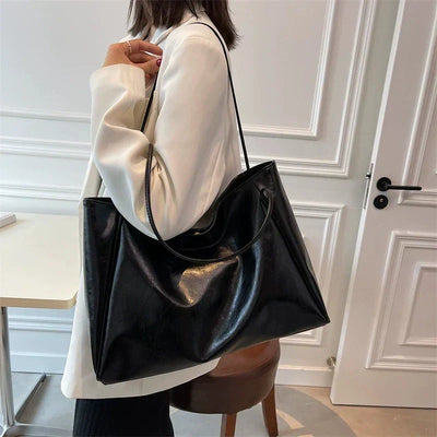 Capri™ - Elegant brown leather-effect tote bag