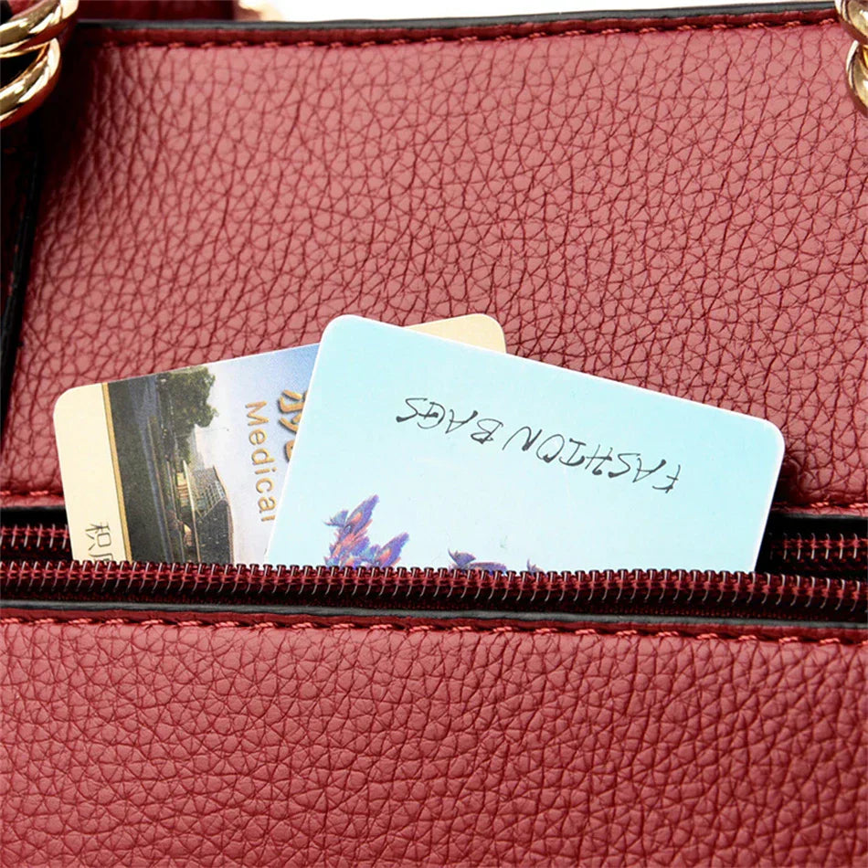 Astra™ – Burgundy Handbag with Double Handles