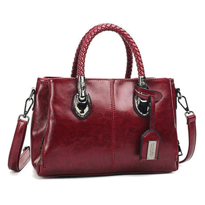 Ivy | Stylish leather bag with woven handles