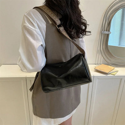 Raina™ |Vintage Leather Crossbody Bag with Woven Adjustable Strap