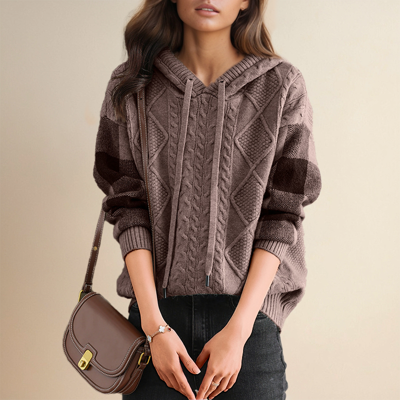 Zyra | Jacquard Hooded Sweater