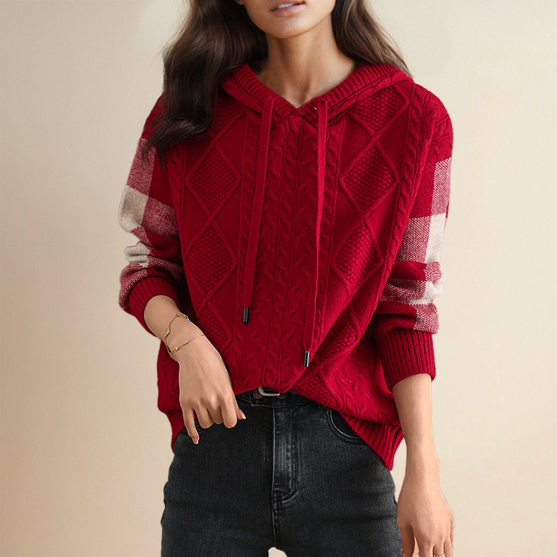 Zyra | Jacquard Hooded Sweater