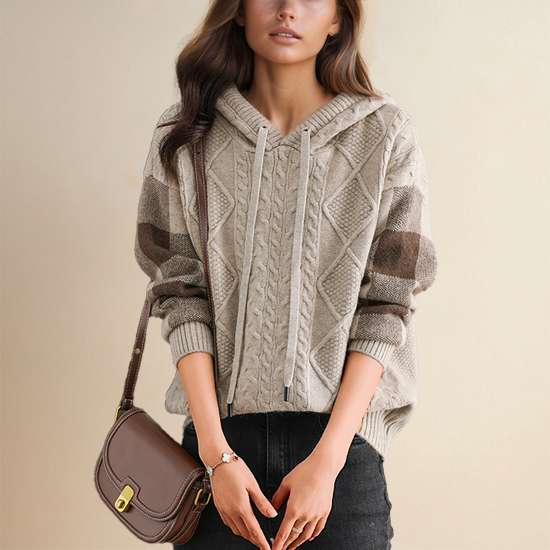 Zyra | Jacquard Hooded Sweater