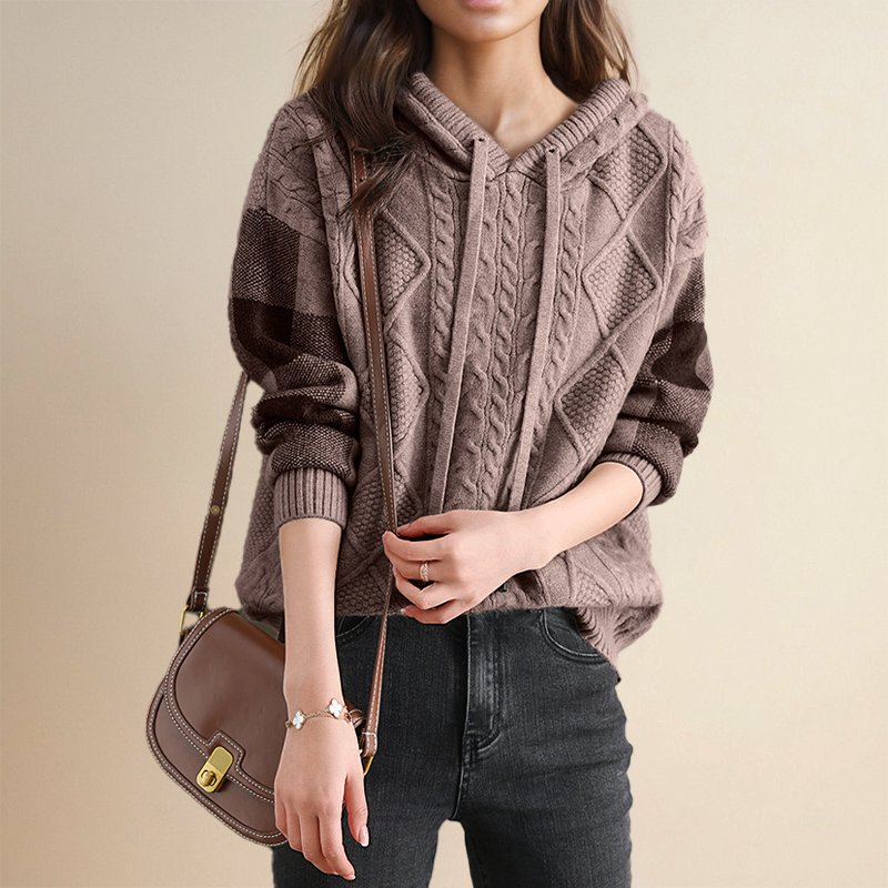 Zyra | Jacquard Hooded Sweater