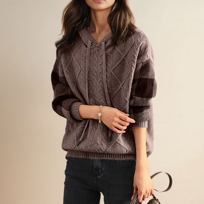 Zyra | Jacquard Hooded Sweater
