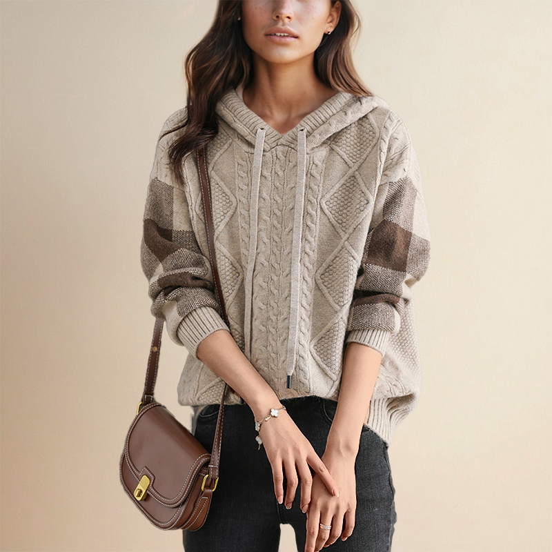 Zyra | Jacquard Hooded Sweater