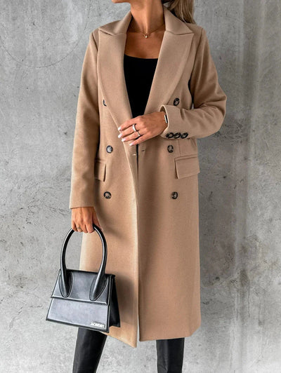 Wajda™ | Elegancki wełniany płaszcz zimowy ze stylowymi detalami
