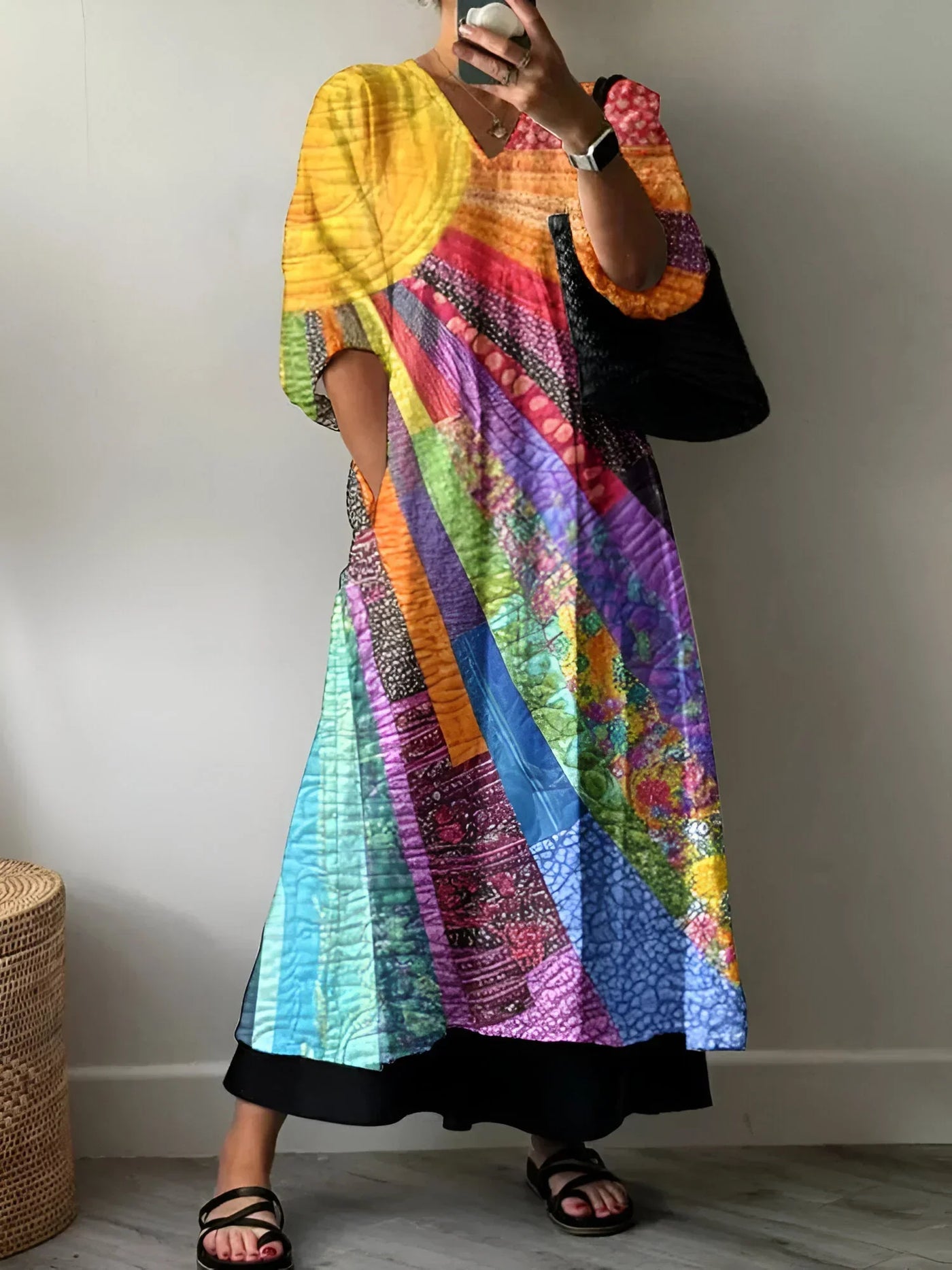 Ophelia | Sunny patchwork long dress