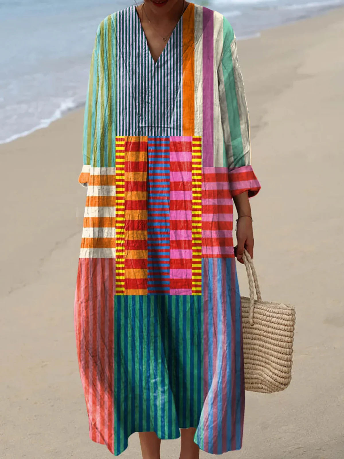 Inaya | Multicolor Patchwork Long Dress